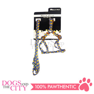 JX HJLH2021 1.0cm Printed Adjustable Pet Harness and Leash for Small Dog and Cat