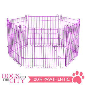 JX 6 Panels Pet Playpen 70x70cm Violet for Dog and Cat