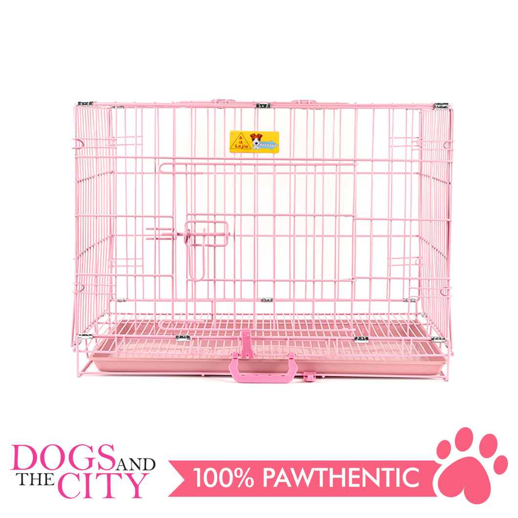 JX D214MA Foldable Pet Cage 45x30x37cm Size 1 Pink - All Goodies for Your Pet