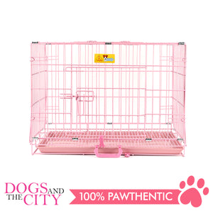 JX D216MA Foldable Pet Cage 75x48x57cm Size 3 Pink - All Goodies for Your Pet