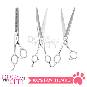 SHARK TEETH 4 Star Series Professional Pet Grooming Scissors Dog Shears Curved