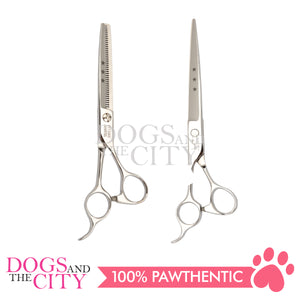 SHARK TEETH 3 Star Series Professional Pet Grooming Scissors Dog Shears Scissor, 7.5" Straight