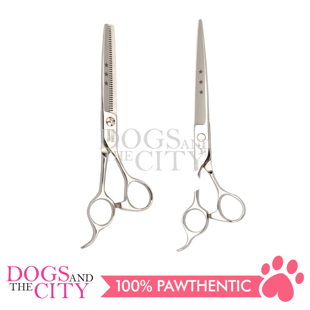 SHARK TEETH 3 Star Series Pet Grooming Scissors Dog Shears, 6.5