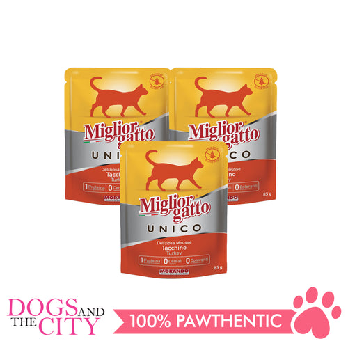 Morando Migliorgatto Unico Turkey Mousse 85g (3 packs) - Dogs And The City Online