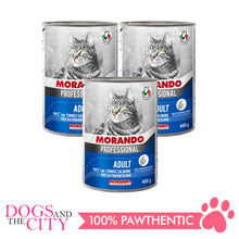 Load image into Gallery viewer, Morando Professional CAT Food Adult Pate Canned Tuna and Salmon 400g (3 cans)