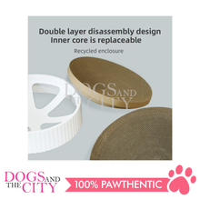 Load image into Gallery viewer, MRCT Compass Pets Corrugated Cat Scratch Pad Furniture Scratcher Inner Core LARGE WHITE 40x40x10cm - Dogs And The City Online