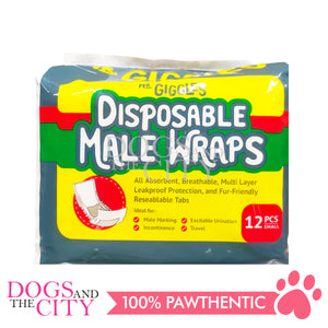 Mr. Giggles Dog Male Absorbent Wraps 12pcs/pack