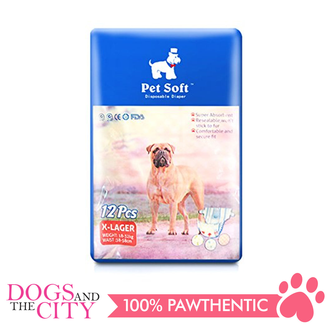 Pet Soft Disposable Diaper XL 12'S - Dogs And The City Online