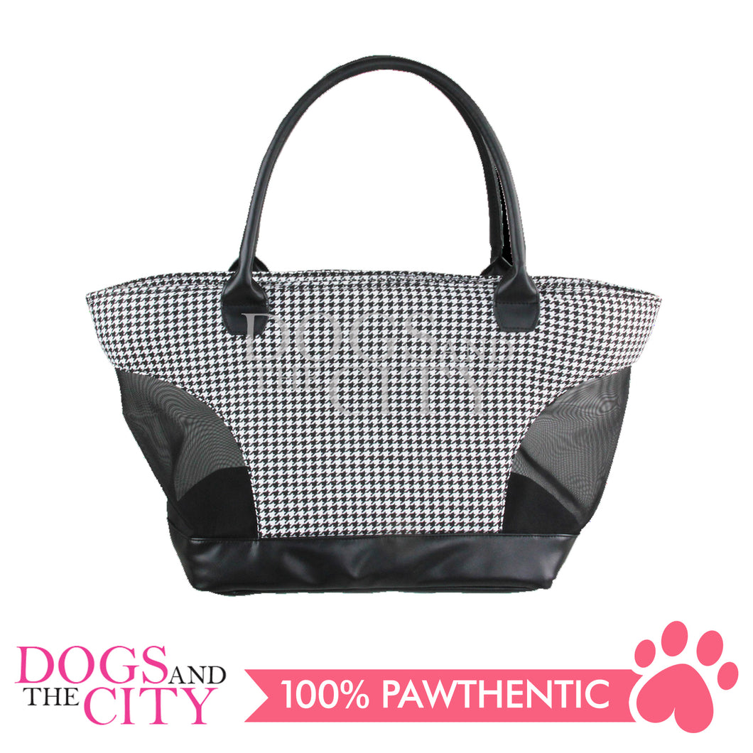 Pawise 12490 Pet Tote Bag (White/Black) for Dog and Cat 50x21x27cm