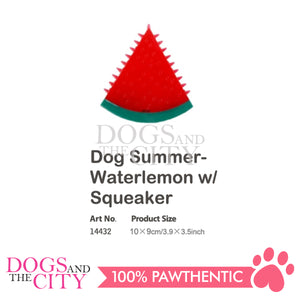 PAWISE 14432 Dog Summer Cooling Watermelon w/Squeaker Freezable Pet Toy 10x9cm