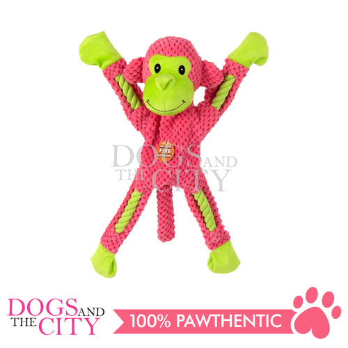 Pawise 15026 Rope Leg Monkey w/Mullti Squeaker Pet Toys 37cm
