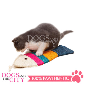 PAWISE 28471 Cat Sisal Scratcher - Fish Cat Toy 26x13cm