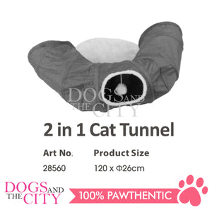 PAWISE 28560 2in1 Cat Tunnel and Cushion Interactive Toy Play 97x68x28cm