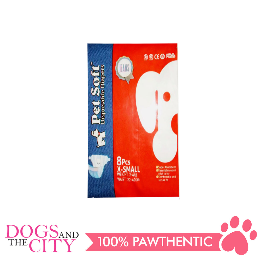 Pet Soft Denims Diaper X-Small 8's - All Goodies for Your Pet