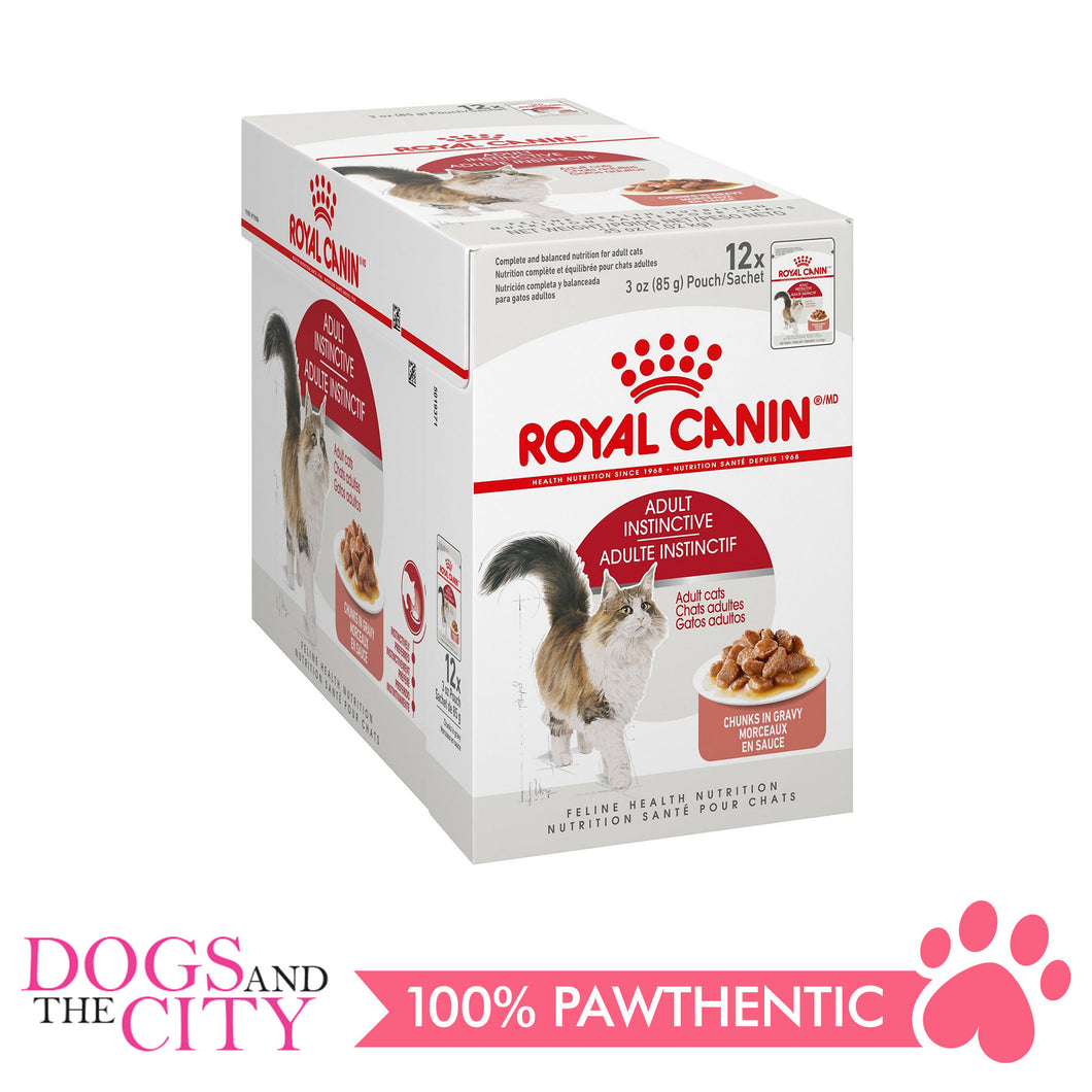 Royal Canin INSTINCTIVE Feline Adult in Gravy Cat Food 85g (12 packs) - Dogs And The City Online