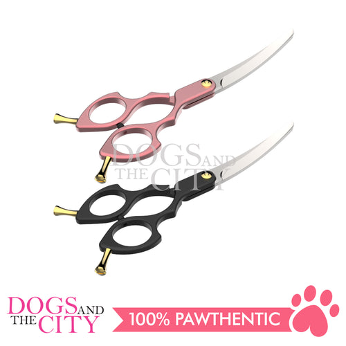 SHARK TEETH Colorful Professional Pet Grooming Scissors Dog Shears with Finger Rings, 6.25