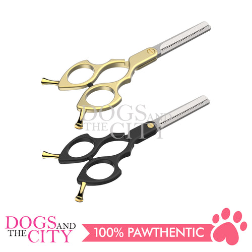 SHARK TEETH Colorful Professional Pet Grooming Scissors Dog Shears with Finger Rings, 6.25