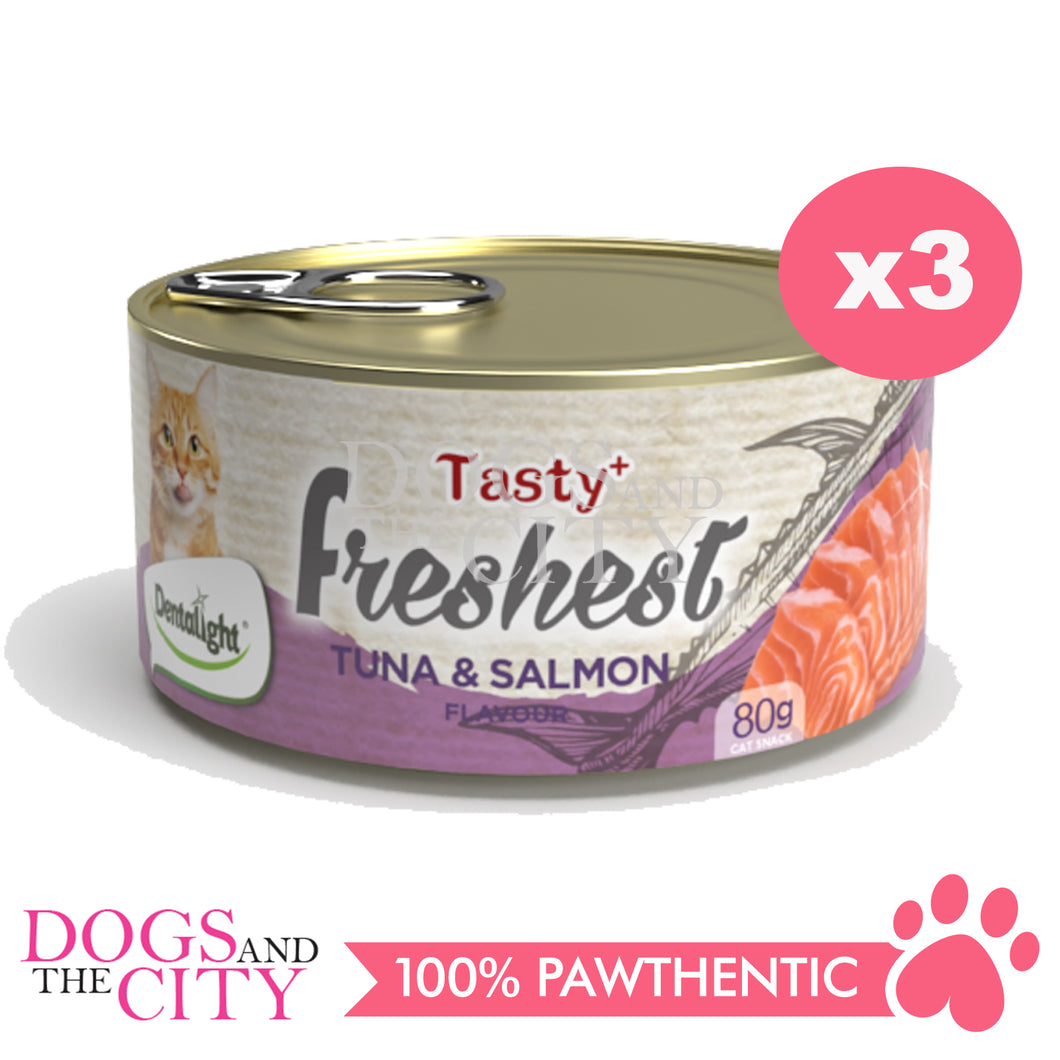 DENTALIGHT 11513 Tasty with Freshest Cat Treat in Can TUNA & SALMON 80g (3pcs x 80g)