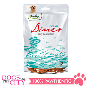 Dentalight 8438 3" Ocean Diner Tasty Salmon Dog Treats 12 Bones 180g - Dogs And The City Online