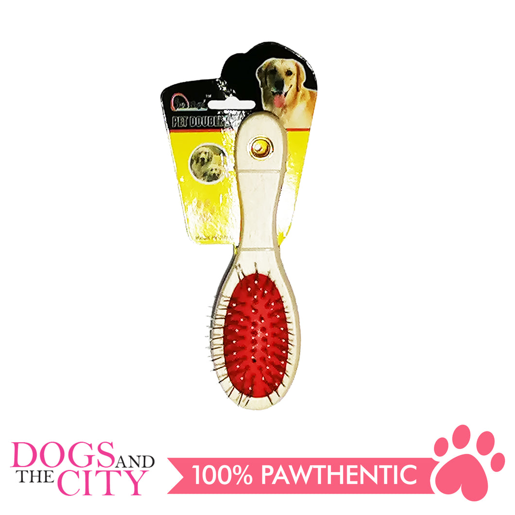 BM Round Double Brush Large for Dogs and Cats 7x23cm