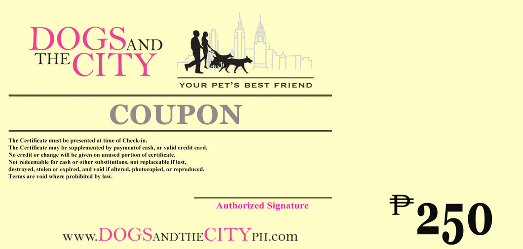 Dogs and The City Gift Certificate