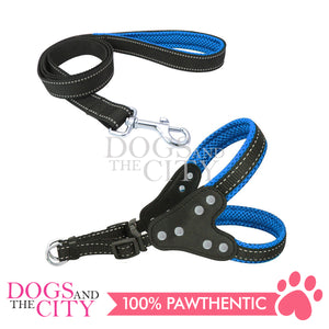 JX 2.0CM Adjustable Dog Harness and Leash With Leather Chest Pull for Small to Medium Dog