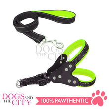 Load image into Gallery viewer, JX 2.5CM Adjustable Dog Harness and Leash With Leather Chest Pull for Medium Dog