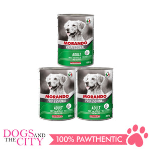 Morando Professional Pate Veal Dog Food Can 400g (3 cans) - Dogs And The City Online