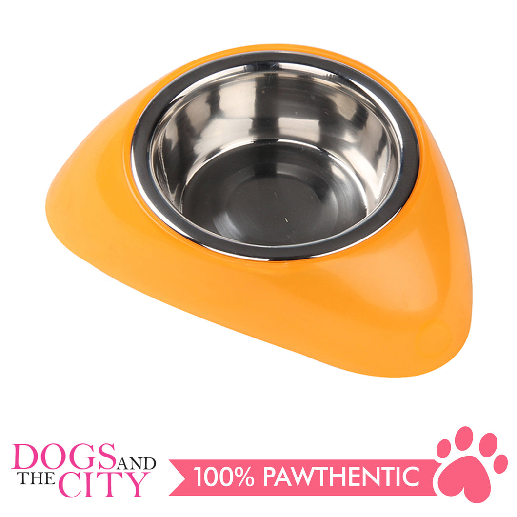 Pawise 11021 Stainless Steel Bowl with Plastic Stand S 350ML for Dogs and Cats - All Goodies for Your Pet