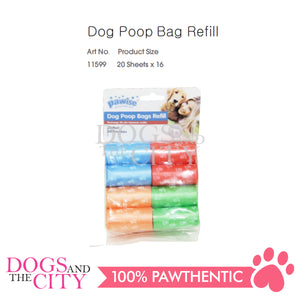 PAWISE 11599 Dog Poop Waste Bag Refills - 20sheets x 16 Rolls