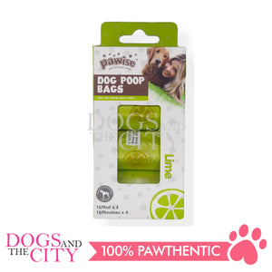 PAWISE 11611 Dog Poo Bags Spice Lime 4rolls 15pcs/roll 32x19cm