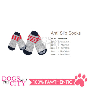 PAWISE 12999 Anti Slip Knit Pet Dog Socks Stripes LARGE 4pc/pack 11cm for Dog