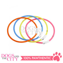 Load image into Gallery viewer, PAWISE 13584 Modern LED Rechargeable Dog Collar 65cm Yellow - Dogs And The City Online