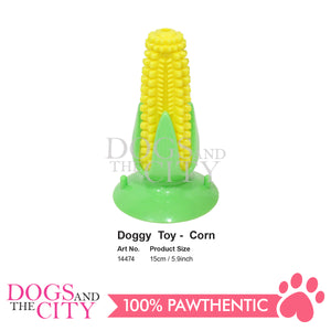PAWISE 14474 Squeaky Dog Chew Dental Toy - Corn 15cm