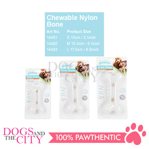 PAWISE 14482 Chewable Nylon Bone Dog Chew Toy - Medium 15.5cm Toys for Dogs