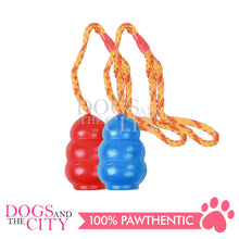 Load image into Gallery viewer, PAWISE 14712 Rubber Ball With Rope Dog Chew Toy 8.5cm