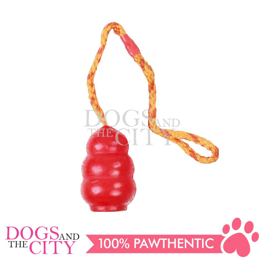 PAWISE 14712 Rubber Ball With Rope Dog Chew Toy 8.5cm