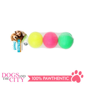 Pawise 14765 Dog Toy  Neon Colour Sponge Ball 3/pack