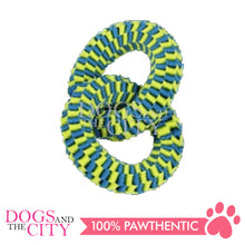 Load image into Gallery viewer, PAWISE 14845 Nylon Braided 2 Rings Pet Dog Chew Toy 20cm