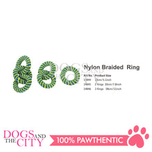Load image into Gallery viewer, PAWISE 14845 Nylon Braided 2 Rings Pet Dog Chew Toy 20cm