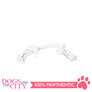 Pawise 14887 12" Rope Bone w/2 Knots Natural Color Dog Toy - All Goodies for Your Pet