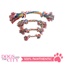 Load image into Gallery viewer, Pawise 14888 12&quot; Rope Bone w/2 Knots Multi Color Dog Toy - All Goodies for Your Pet