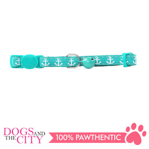 Pawise 28015 Cat Collar (20-30cm) - Anchor,Green - All Goodies for Your Pet