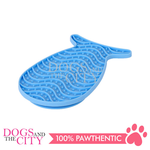 Pawise 28031 Lick Pet Pad Licking Mat FISH STYLE Slow Feeder for Puppy & Cat with Silicone Suction Cups; Feeding Mat 21x13cm, Boredom and Anxiety Reducer, Perfect for Food, Treats, Yogurt and Peanut Butter