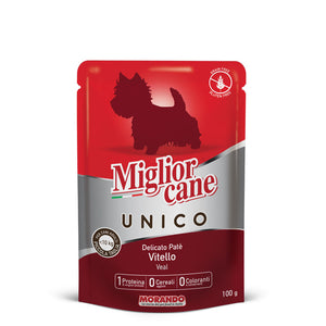 Morando Migliorcane Unico Veal Pate Wet Dog Food 100g (3 packs) - Dogs And The City Online